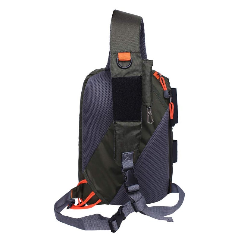 Kylebooker Fly Fishing Sling Packs Fishing Tackle Storage Shoulder Bag (Army Green) - Image 2